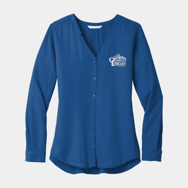 Oswego Library Ladies Long Sleeve Blouse Thumbnail